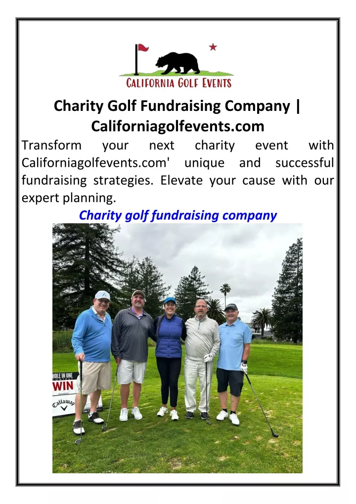 charity golf fundraising company