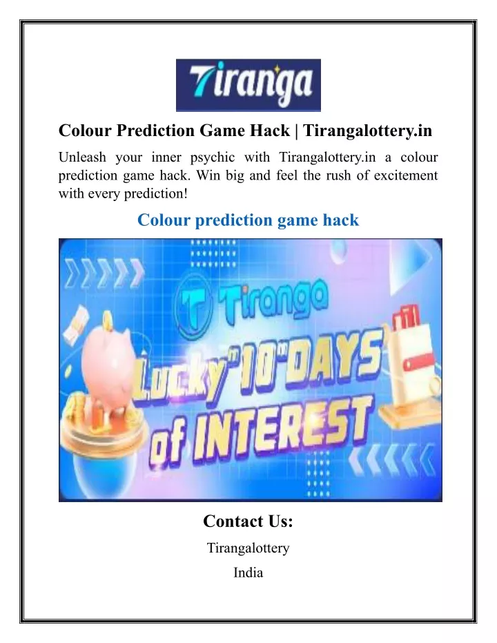 colour prediction game hack tirangalottery in