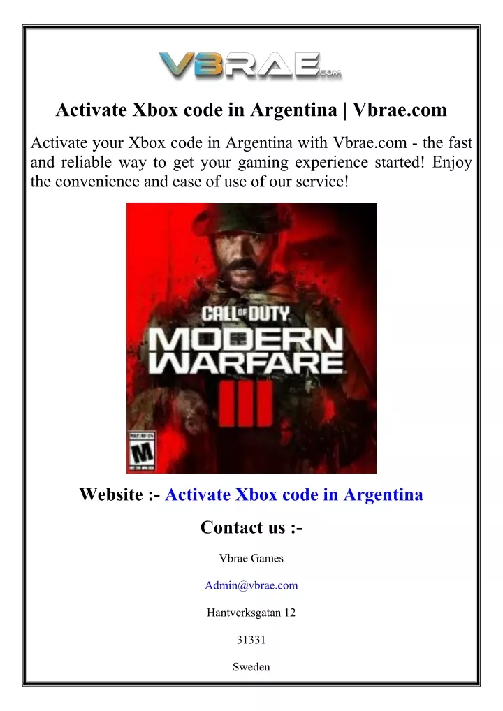 activate xbox code in argentina vbrae com