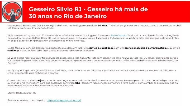 gesseiro silvio rj gesseiro h mais de