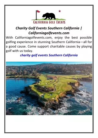 Charity Golf Events Southern California Californiagolfevents.com