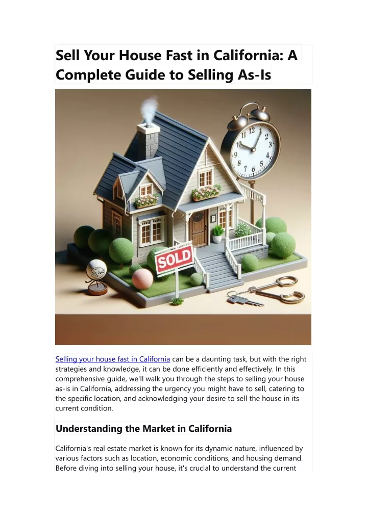 sell your house fast in california a complete