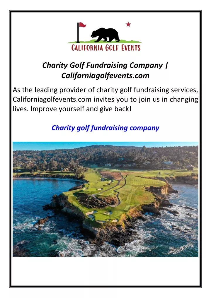 charity golf fundraising company