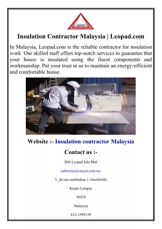 Insulation Contractor Malaysia  Leopad.com