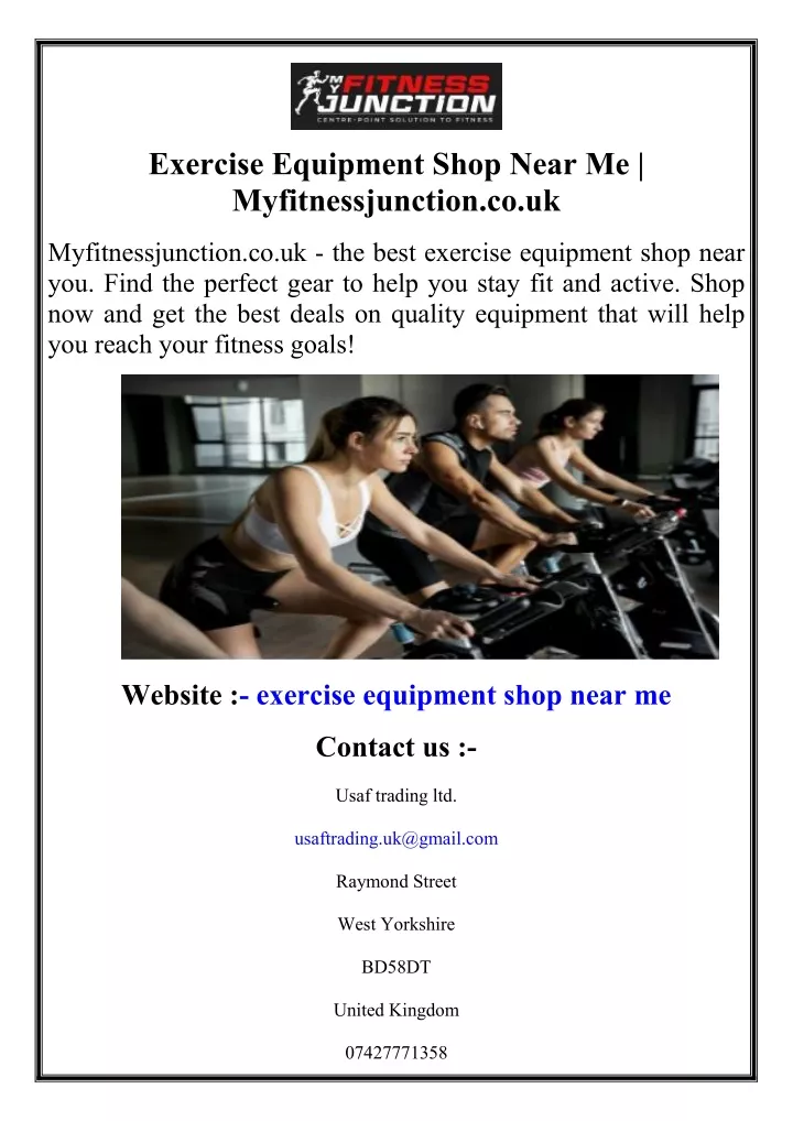 exercise equipment shop near me myfitnessjunction