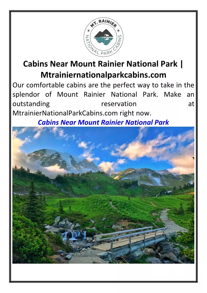 cabins near mount rainier national park