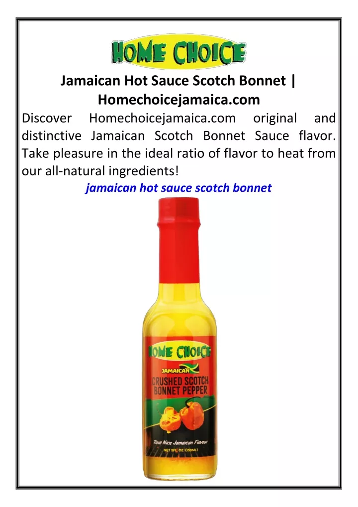 jamaican hot sauce scotch bonnet