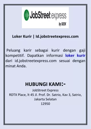 Loker Kurir | Id.jobstreetexpress.com