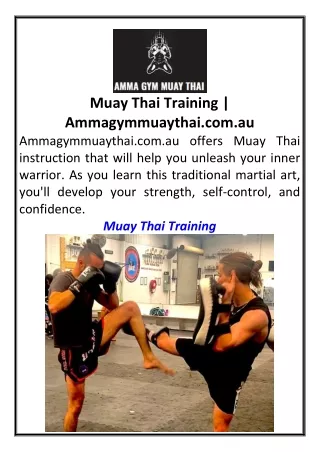 Muay Thai Training Ammagymmuaythai.com.au