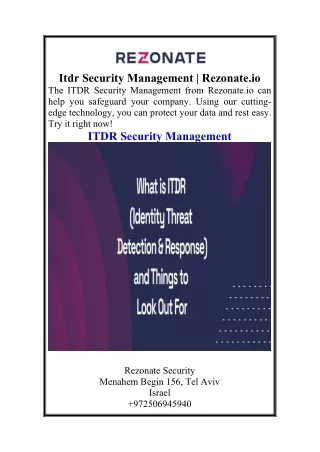 Itdr Security Management  Rezonate.io