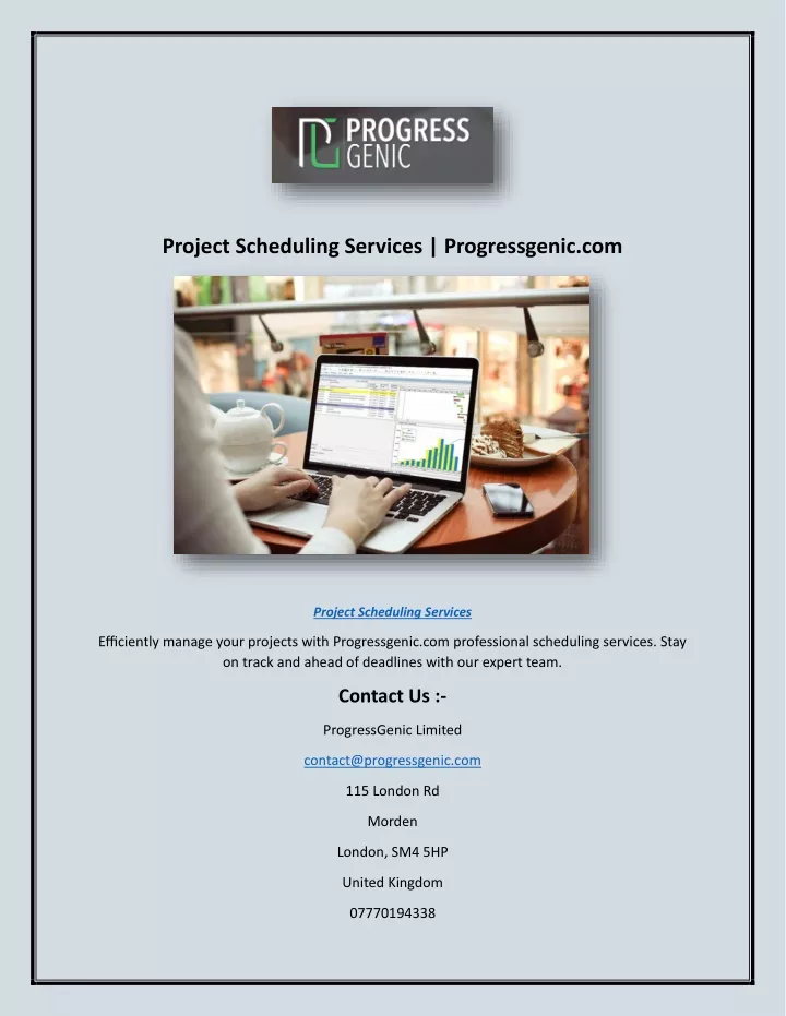 project scheduling services progressgenic com