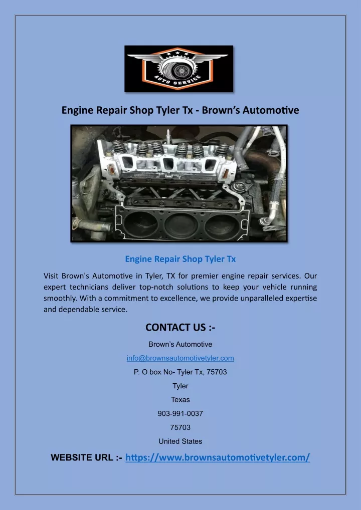 engine repair shop tyler tx brown s automotive