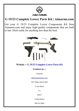 G 19 23 Complete Lower Parts Kit  Aimarms.com