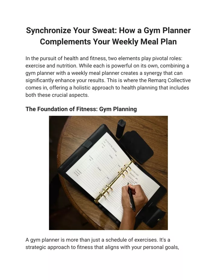 synchronize your sweat how a gym planner