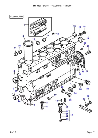 Massey Ferguson MF3120T TRACTOR Service Parts Catalogue Manual (Part Number  1637260)