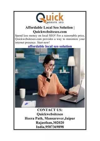 Affordable Local Seo Solution  Quickwebsiteseo.com