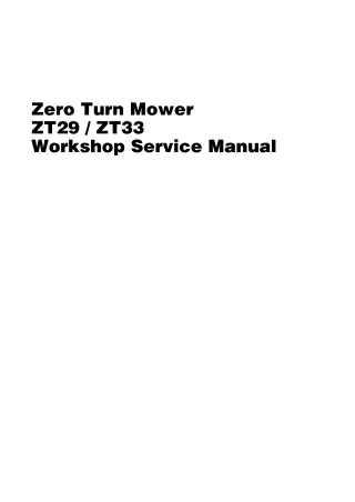 Massey Ferguson ZT29 Zero Turn Mower Service Repair Manual