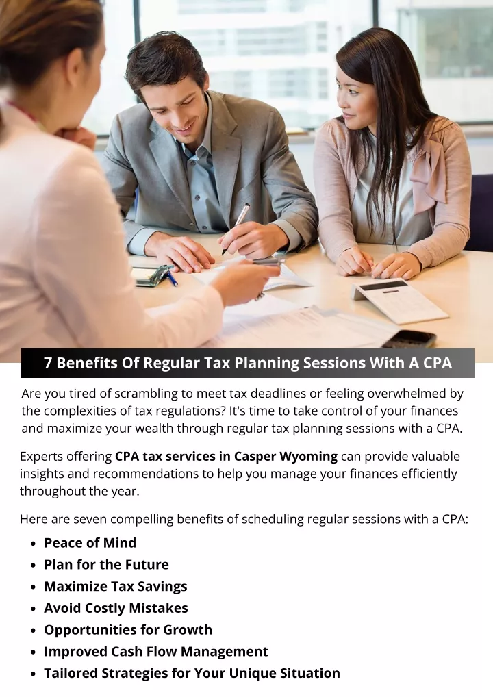 7 benefits of regular tax planning sessions with