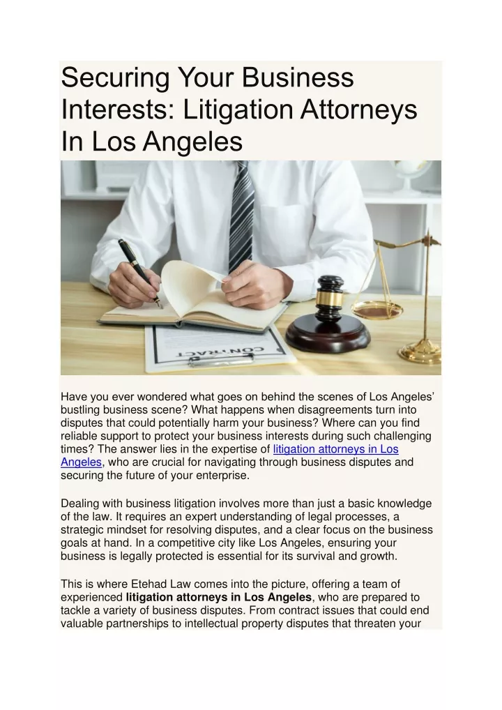 securing your business interests litigation
