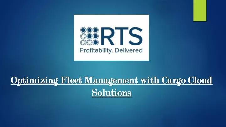optimizing fleet management with cargo cloud