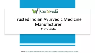 Trusted Indian Ayurvedic Medicine Manufacturer - Curo Veda