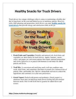 Healthy Snacks for Truck Drivers