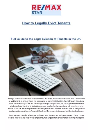Real Estate Agents London - How to Legally Evict Tenants