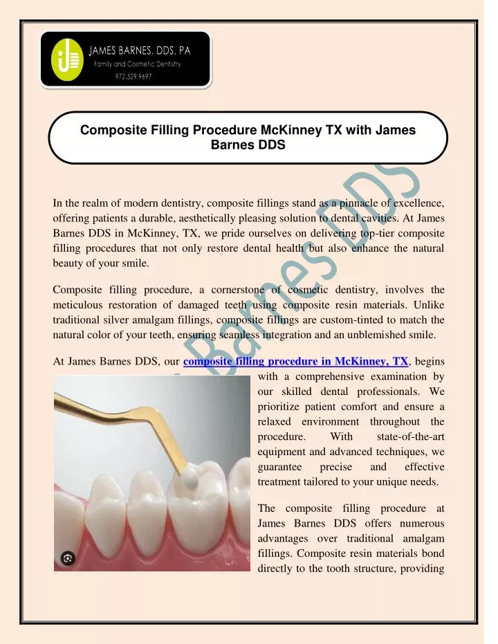 composite filling procedure mckinney tx with