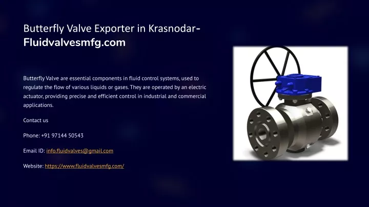 butterfly valve exporter in krasnodar