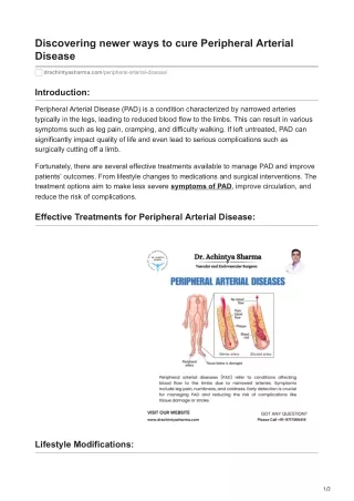peripheral arterial diseaseDiscriminating Peripheral Artery Disease: indication,