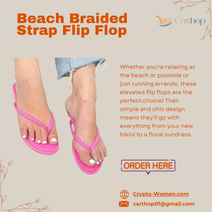 beach braided strap flip flop