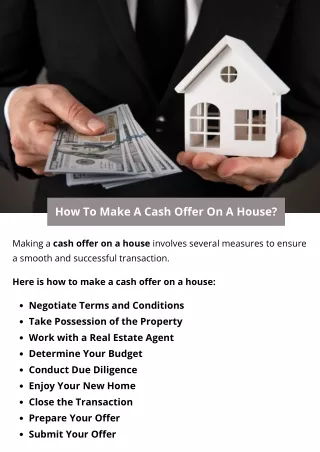 How To Make A Cash Offer On A House?