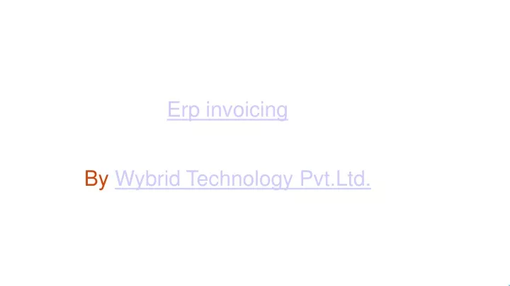 erp invoicing