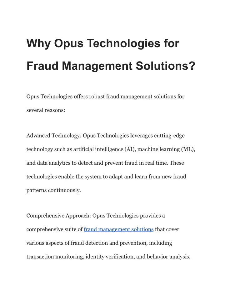 why opus technologies for