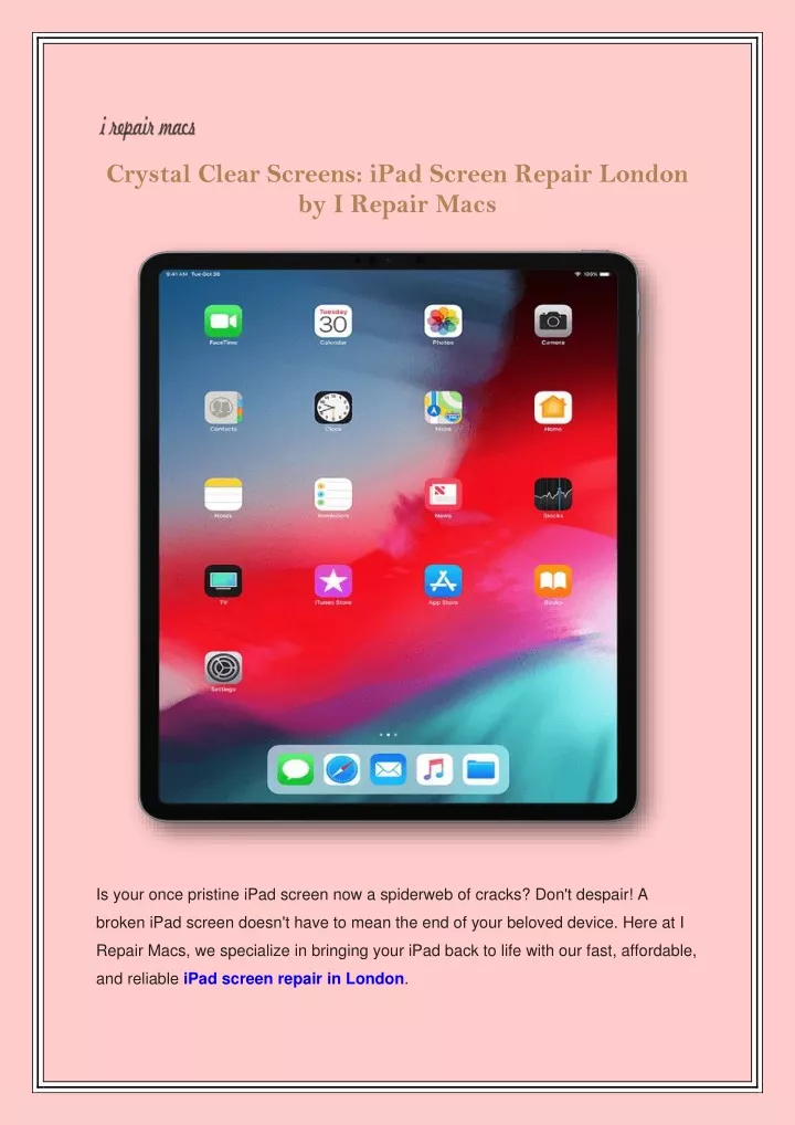 crystal clear screens ipad screen repair london