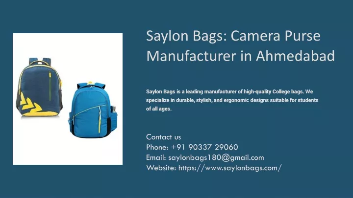 saylon bags camera purse manufacturer in ahmedabad