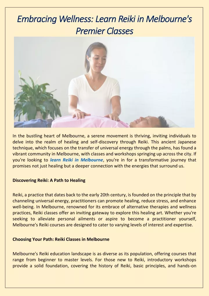 embracing wellness learn reiki in melbourne