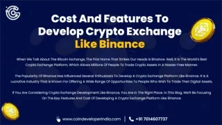 Cost And Features To Develop Crypto Exchange Like Binance