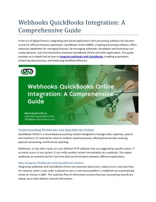 webhooks quickbooks integration a comprehensive
