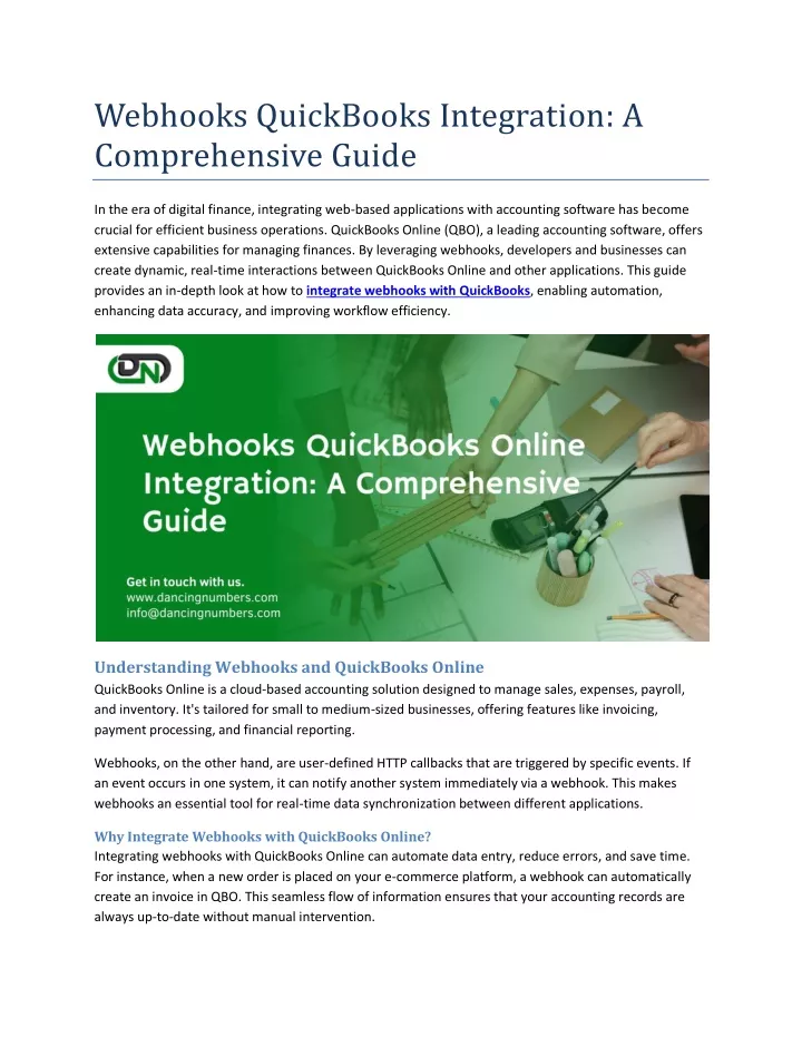 webhooks quickbooks integration a comprehensive