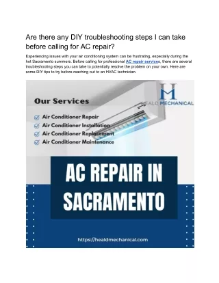 Are there any DIY troubleshooting steps I can take before calling for AC repair