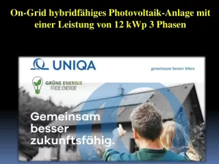 On-Grid hybridfähiges Photovoltaik-Anlage mit einer Leistung von 12 kWp 3 Phasen
