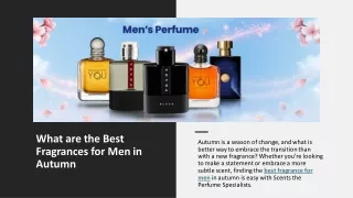 What are the Best Fragrances for Men in Autumn​
