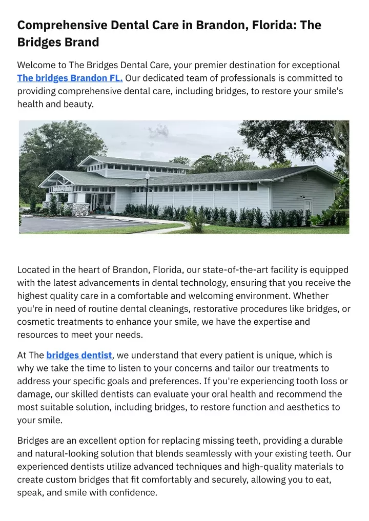 comprehensive dental care in brandon florida