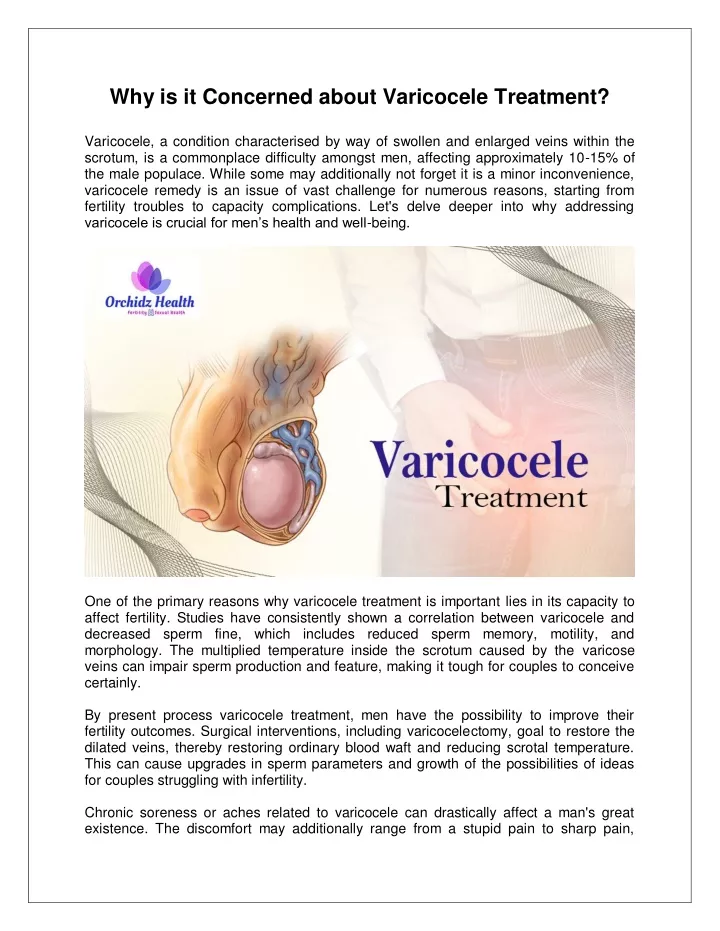 why is it concerned about varicocele treatment