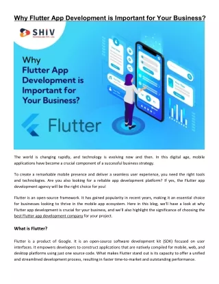 Importance of Flutter App Development for Your Business