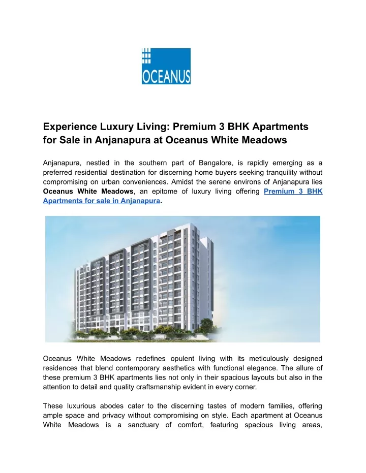 experience luxury living premium 3 bhk apartments