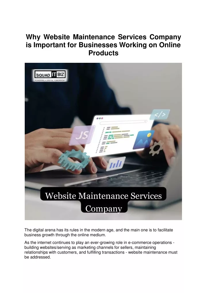 why website maintenance services company