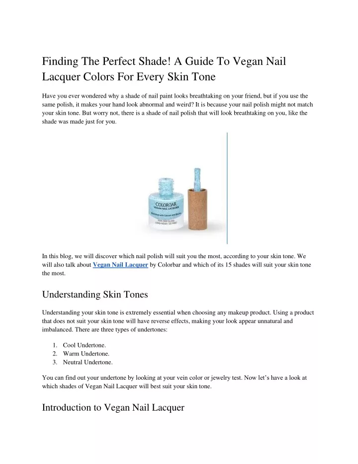 finding the perfect shade a guide to vegan nail