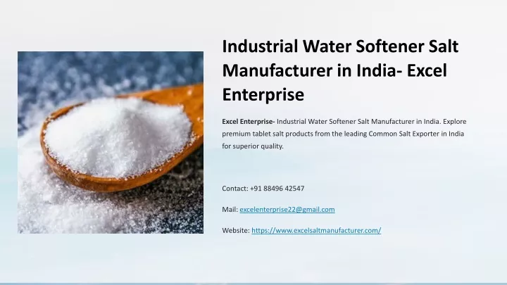 industrial water softener salt manufacturer